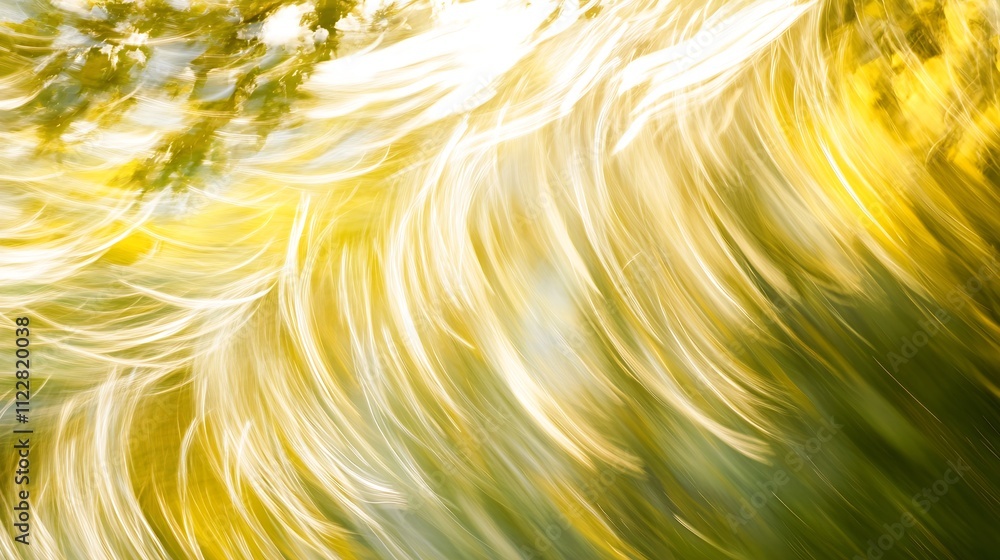 Leinwandbilder Radiant Sunlit Abstract Patterns of Light in a Glowing Forest : Generative AI