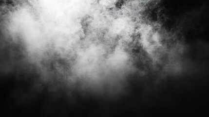 Fototapeta premium Dramatic Black and White Cloud of Smoke with Mysterious Atmosphere : Generative AI