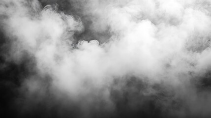 Fototapeta premium Monochrome White Smoke Vapor Texture on Dark Background : Generative AI