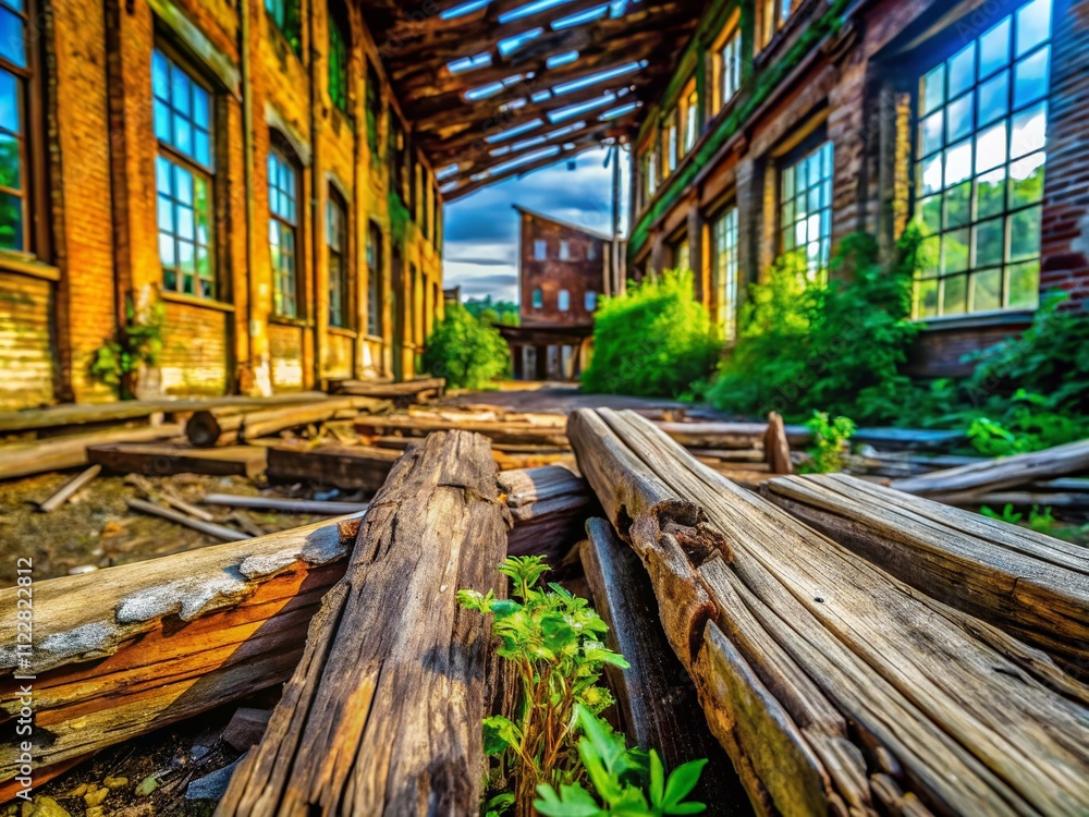 Aufkleber captivating urban exploration photography of intricate wood textures with unique natural patterns in