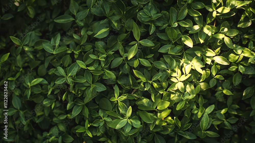 Aufkleber lush greenery of vibrant leaves in natural sunlight creating a fresh and serene background : generat