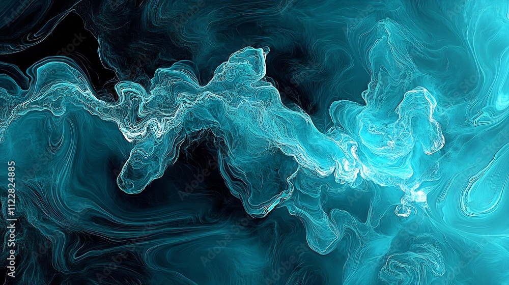 Leinwandbilder vibrant blue abstract smoke texture with dynamic flowing patterns : generative ai