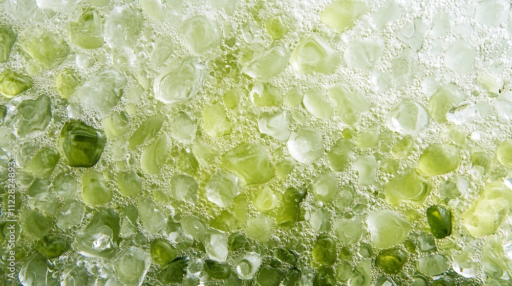 Aufkleber close up of green crystal formation with textured details and patterns : generative ai