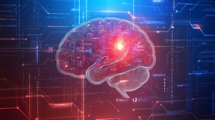 Fototapeta premium A digital science education background with data lines and neural patterns, creating a modern tech setting