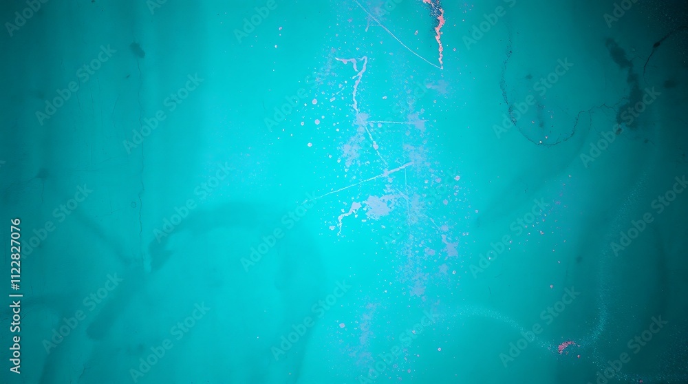 Poster aqua abstract: intricate patterns of white and blue paint swirl and intermingle, creating a visually