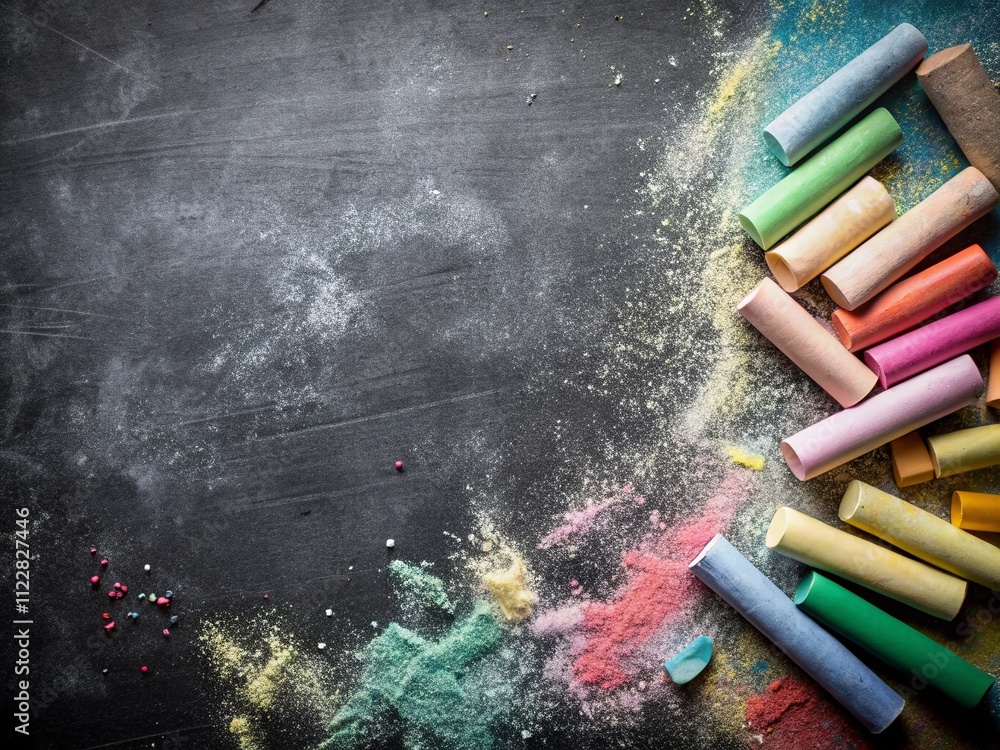 Aufkleber chalk elements on a clear surface - ideal for creative projects and educational materials with ample