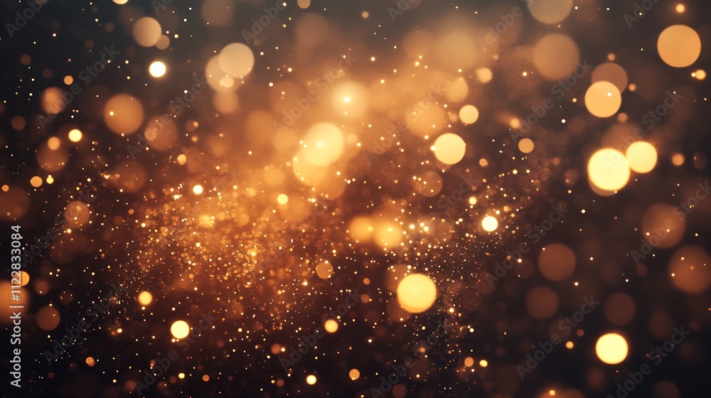 Leinwandbilder glittering golden abstract background with bokeh and sparkling particles for elegant design : genera