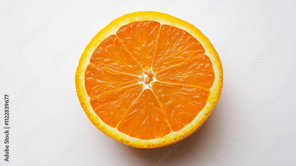 Poster fresh orange slice on clean white background for healthy living concepts : generative ai