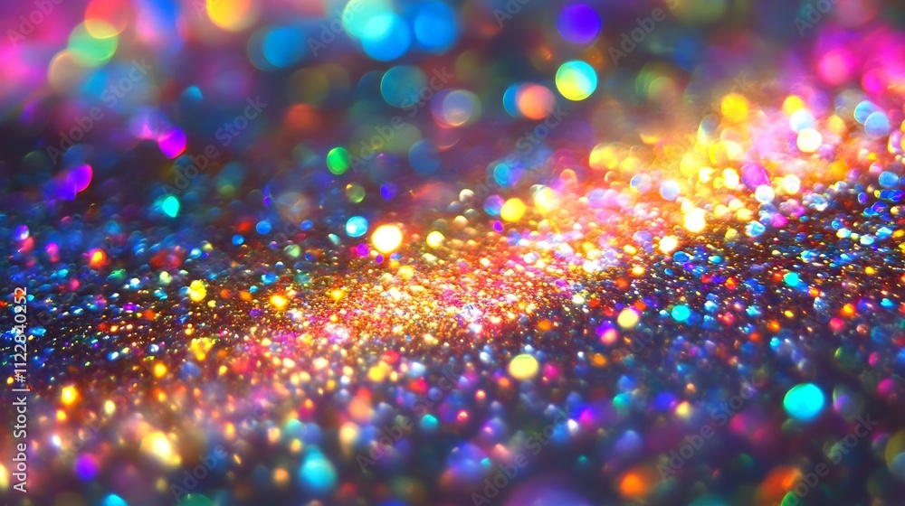 Leinwandbilder vibrant colorful abstract bokeh background with sparkling glitter lights : generative ai