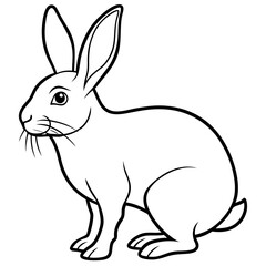 Obraz premium rabbit outline silhouette vector illustration art isolated white background