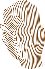 Elegant Abstract Line Art Design Featuring Organic Wavy Patterns in Brown Shades