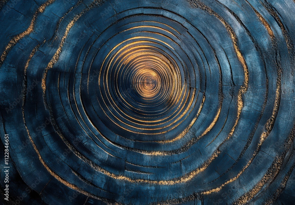 Poster close-up photography of cross-section of tree trunk displaying intricate textures and circular growt