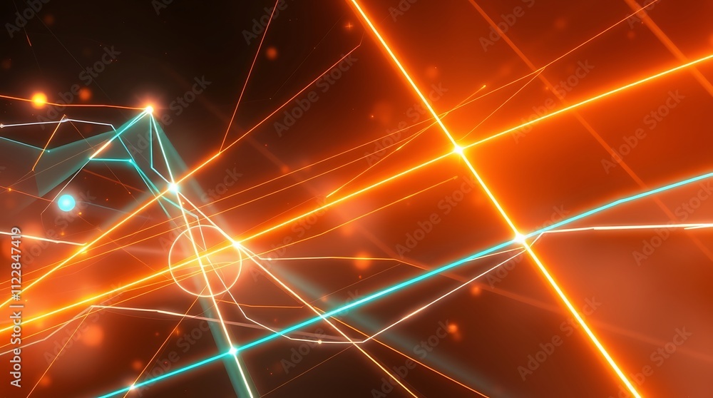 Poster abstract technology: a mesmerizing digital art piece featuring a network of glowing lines and points