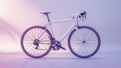 White Road Bike in Purple and Pink Lighting