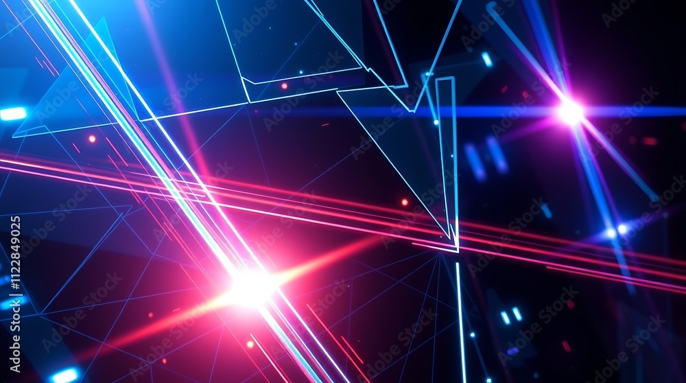 Aufkleber abstract neon lights: a mesmerizing abstract background with vibrant neon lines and glowing lights, 