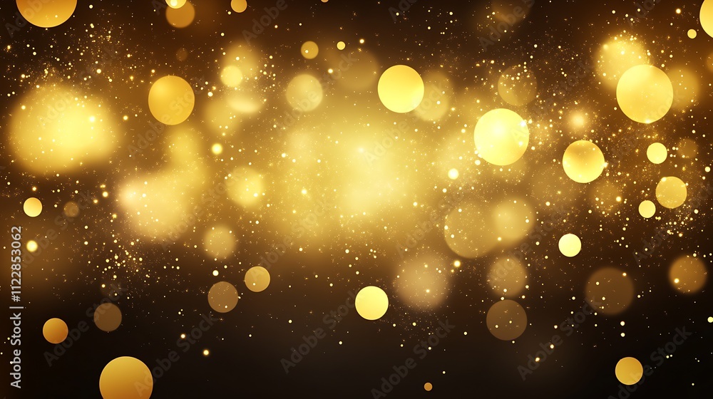Leinwandbilder shimmering golden bokeh background ideal for festive and joyful occasions : generative ai
