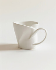 Obraz premium Modern Ceramic Mug Design: Elegant Curves and Simple Handle for Daily Use.