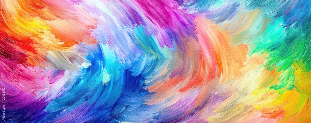 Poster a vibrant abstract painting with swirling colors creating a dynamic visual flow.