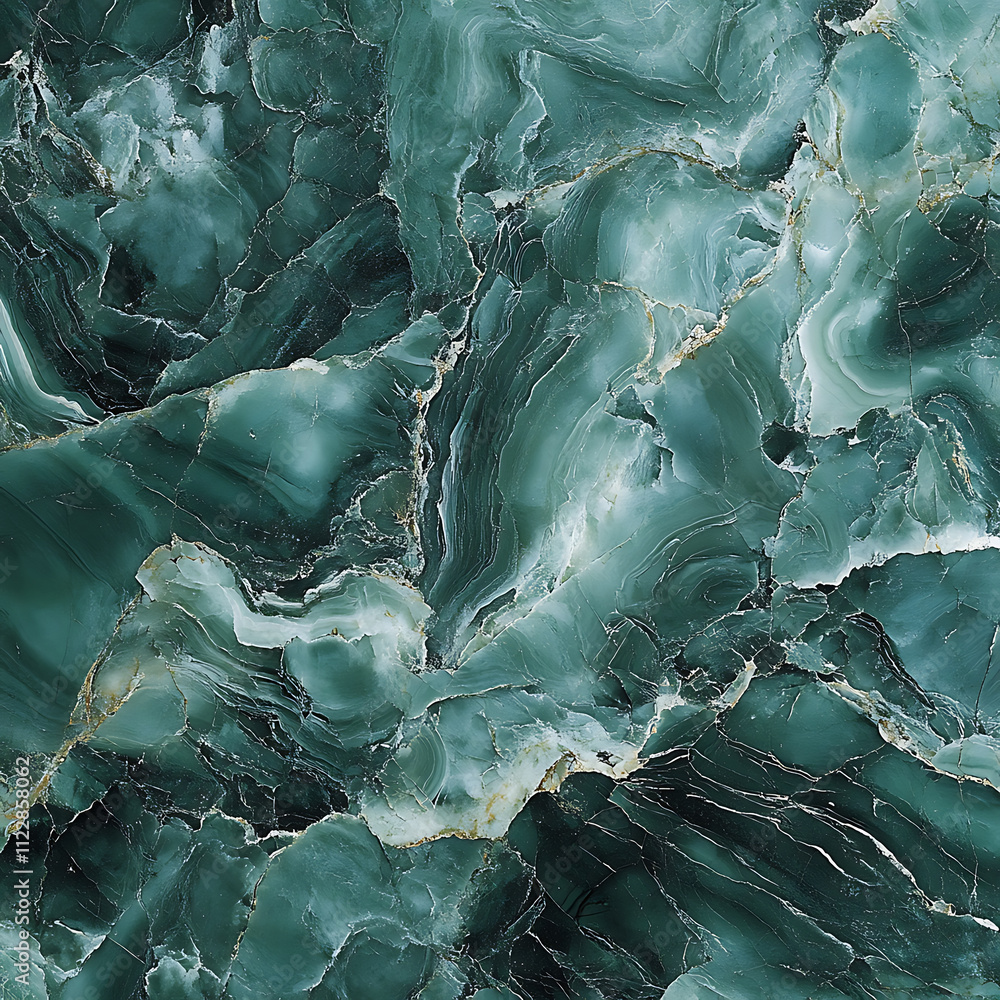 Poster luxurious green marble texture with intricate patterns and smooth surface. perfect for elegant desig