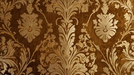 Gold Velvet Art: Opulent Wallpaper Design
