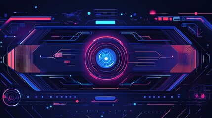 Obraz premium Futuristic Technology Abstract Background with Vibrant Effects