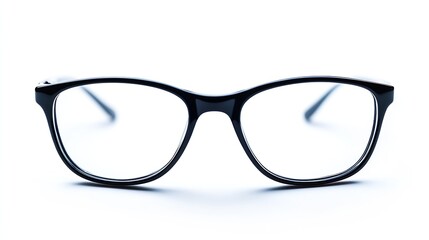 Stylish Designer Eyeglasses with Black Frames on a White Background for Clear Vision Fashion : Generative AI