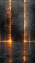 Fototapeta premium Dramatic fiery abstract background with intense flames glowing embers and radiant illumination Powerful and energetic digital texture with a sense of heat danger and cataclysmic potential