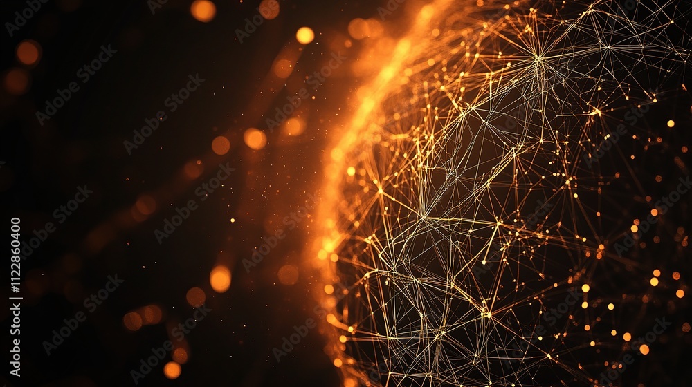 Poster 3d wireframe shield representing network security concepts