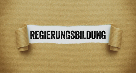Braunes zerissesnes Papier - Regierungsbildung