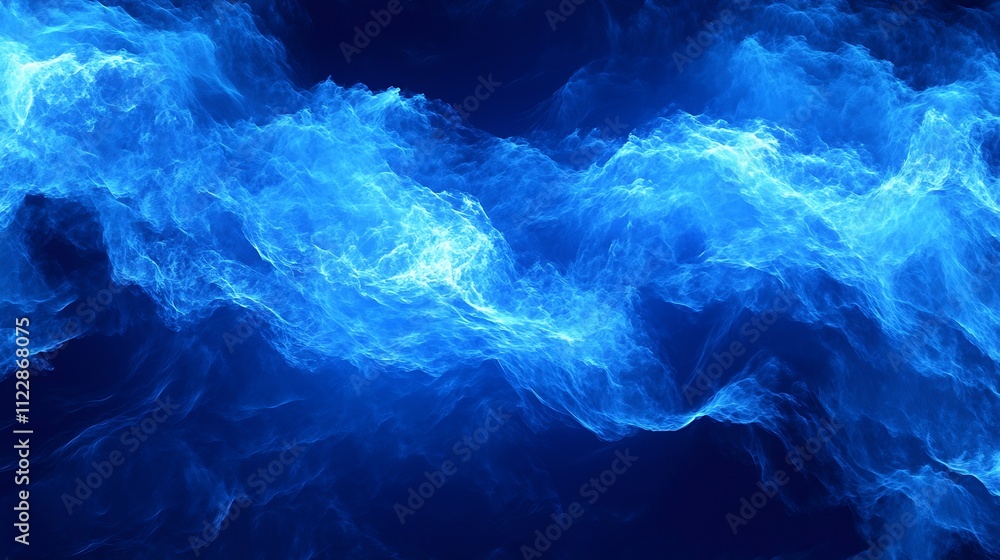 Fototapete abstract blue energy waves creating dynamic visual flow pattern : generative ai