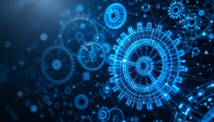Futuristic Gears and Technology Interface Generative AI