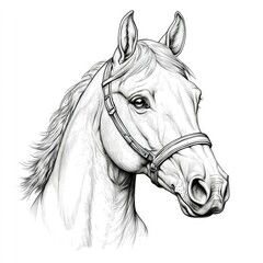 Pen and Ink Drawing of a Horse's Head