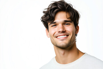 Fototapeta premium Young handsome man over isolated white background