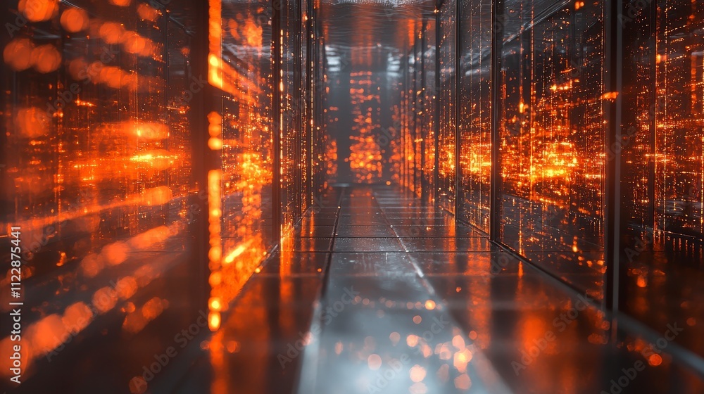 Leinwandbilder High-tech data center security breach simulation digital art and cybersecurity impact concept