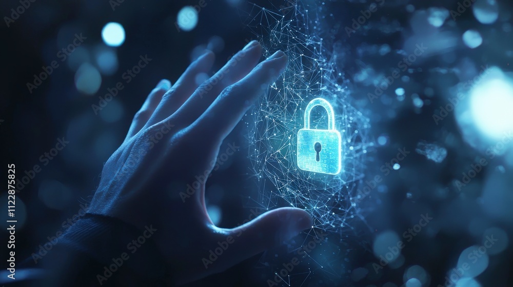 Poster Cybersecurity risks in digital environments protecting data integrity from global virtual threats