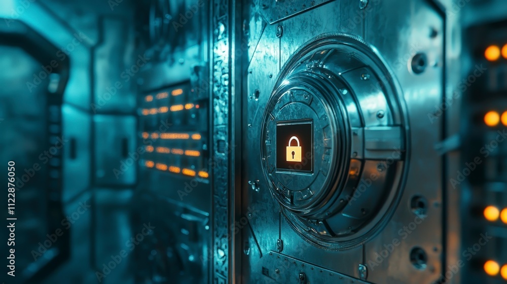 Fototapete Security risks in data privacy protection measures and visual insights in the digital realm