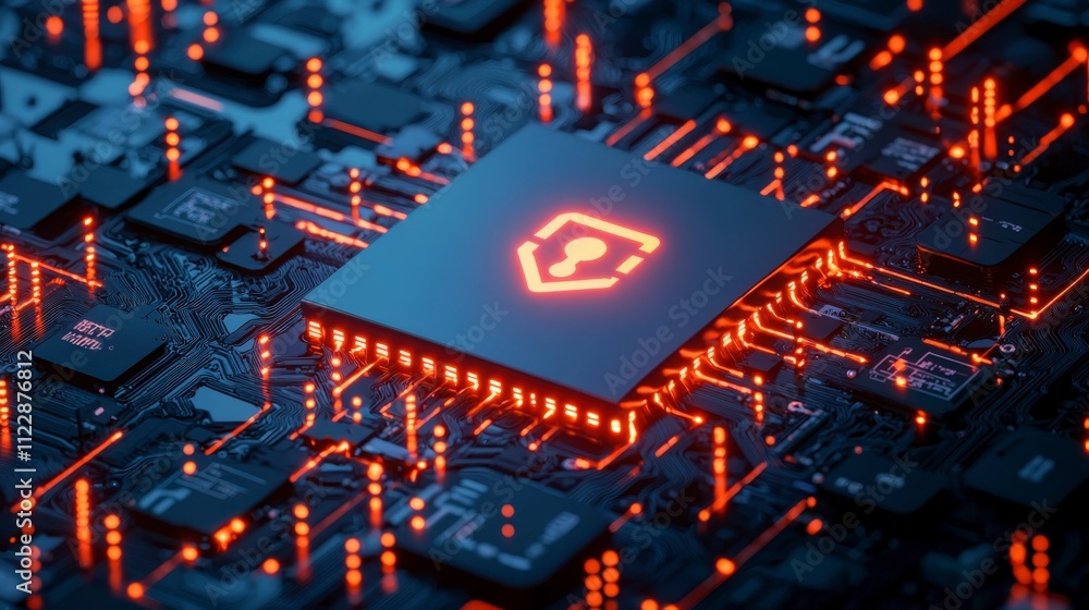 Poster Risk analysis of security vulnerabilities in digital circuits cybersecurity environment in technology labs close-up