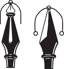 ink pen black vector set 