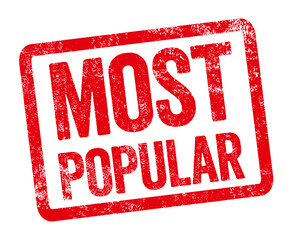 Red stamp on a white background - Most popular © Zerbor