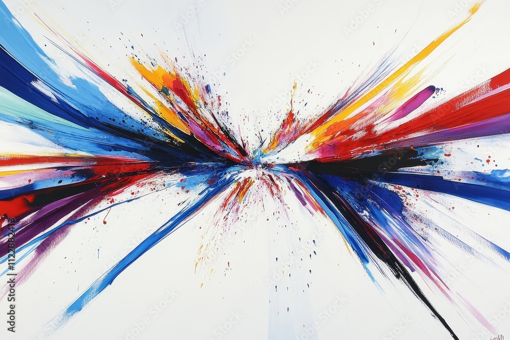 Aufkleber vibrant abstract composition with dynamic brush strokes creating a sense of movement and energy, per