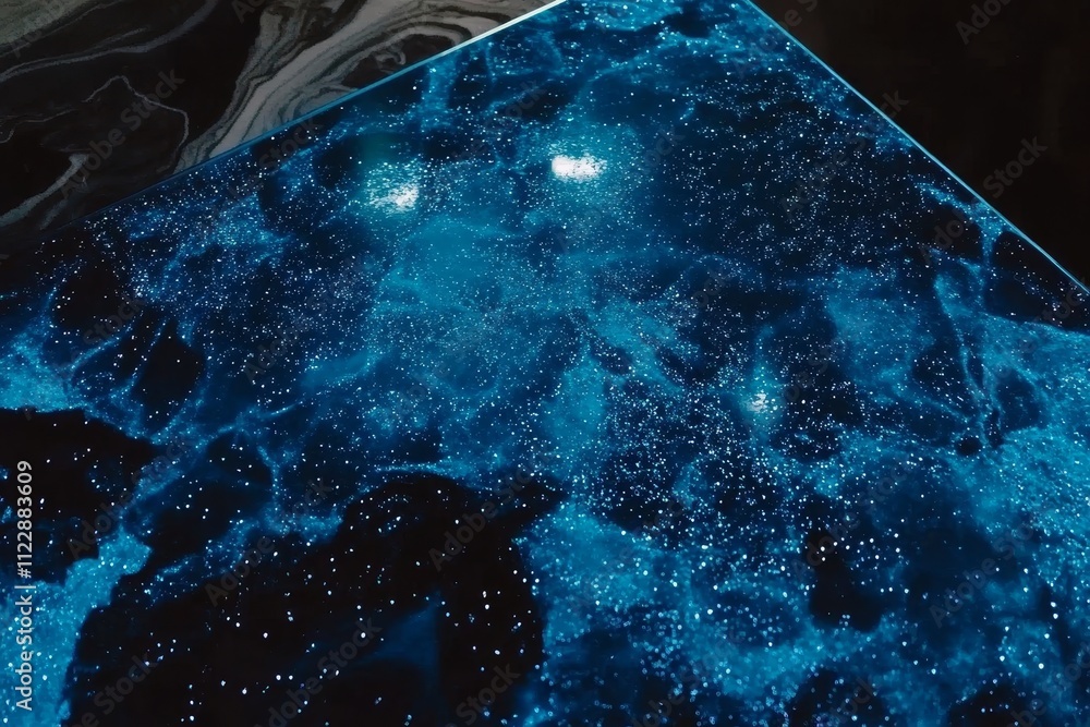 Aufkleber vibrant blue cosmic texture with glimmering stars and celestial patterns for abstract art and backgr