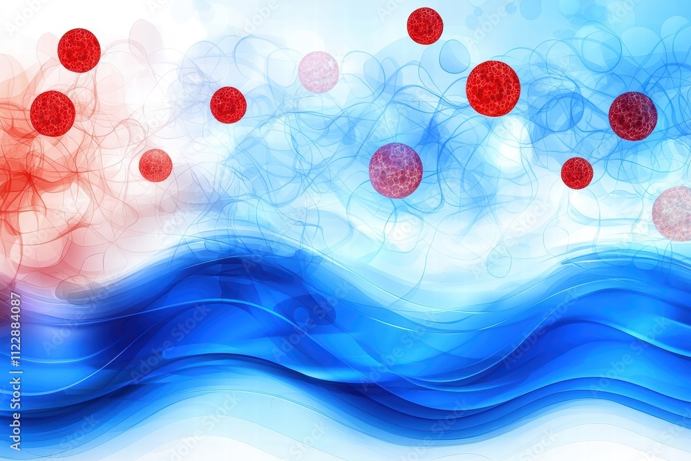 Poster abstract wave background with colorful bubbles and fluid patterns