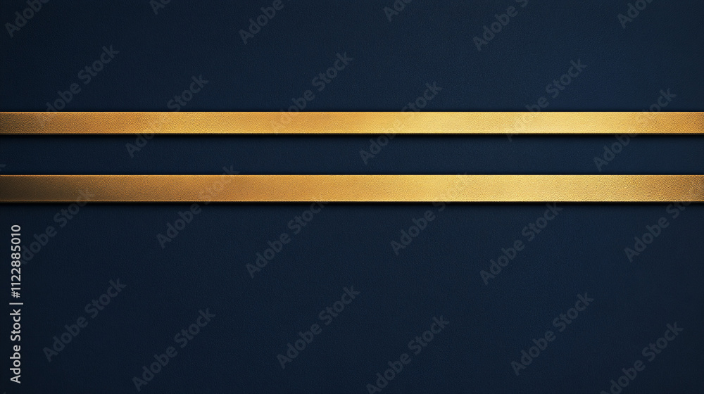 Poster A navy blue background featuring three sleek horizontal gold stripes, creating an elegant and professional design suitable for premium branding or formal presentations.

