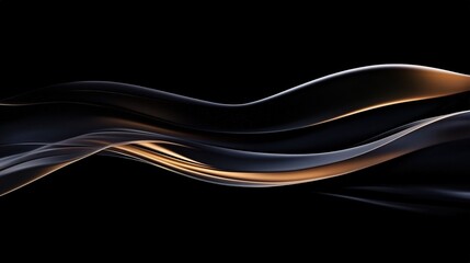 Fototapeta premium Elegant Flowing Lines on Black Background with Soft Lighting Effects