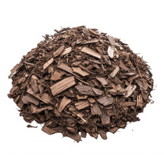 Wood mulch pile, perfect for gardening and landscaping, isolated on transparent or white background