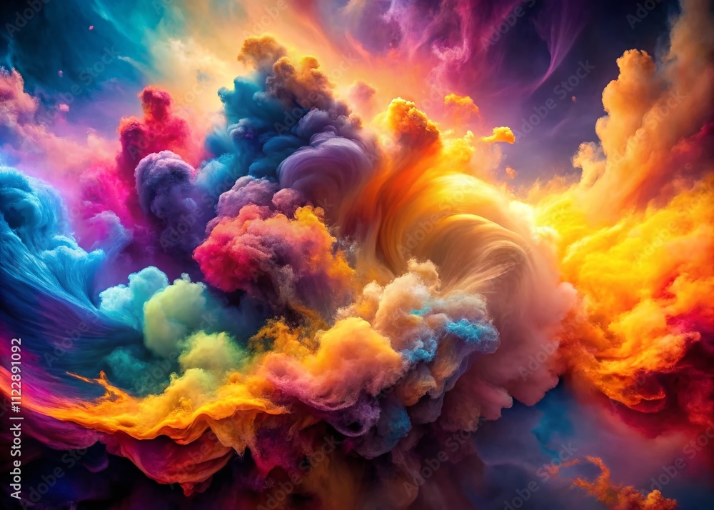 Aufkleber dynamic waves of color explosion: swirling smoke in bokeh effect capturing the energy and movement o