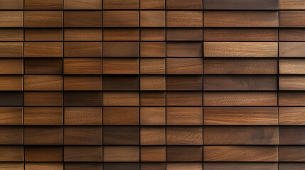 Wood background - Brown wooden acoustic panels wall texture, horizontal boards, seamless pattern
