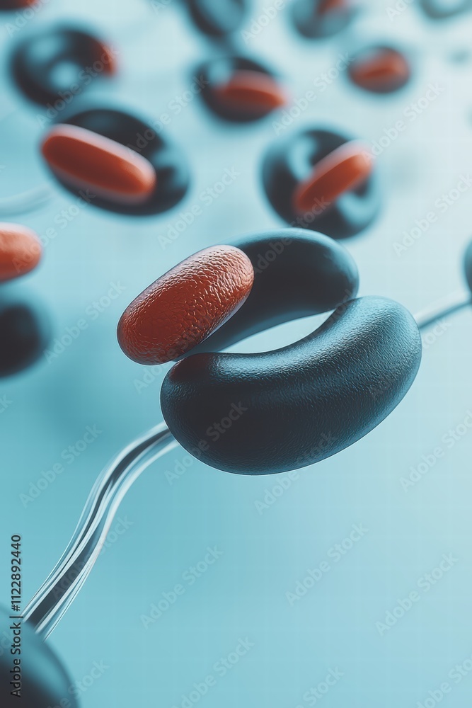 Poster abstract representation of molecular structures with unique colors