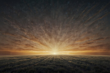 sunrise in the field