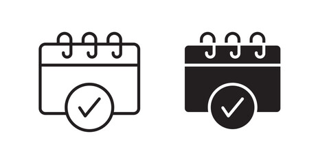 Appointment outlined and solid icon vector collection.